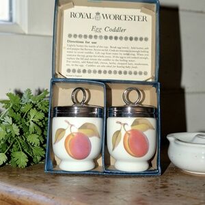 Royal Worcester Egg Coddlers with Fruit Design